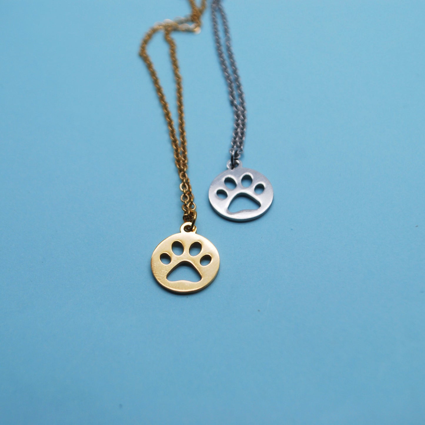 Titanium Steel Dog/Cat Paw Cat Paw Print Necklace