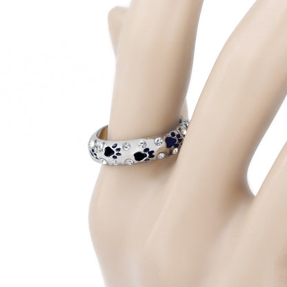 Pet paw print diamond ring