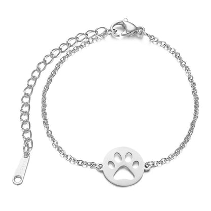 Titanium Steel Paw Print Bracelet