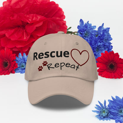 Rescue Love Repeat ball cap