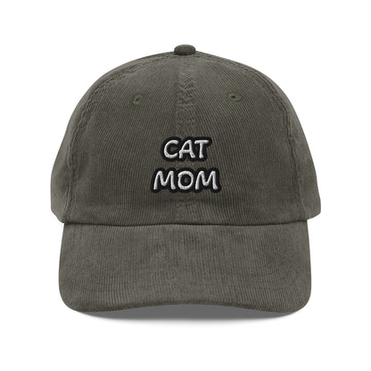 Cat Mom corduroy cap